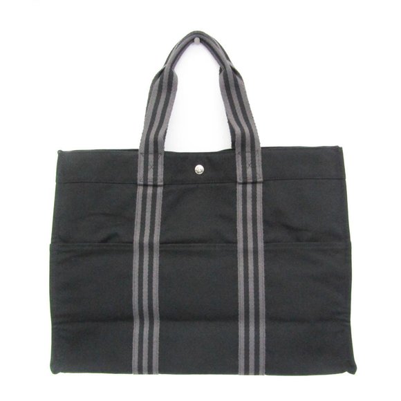 Hermes Fourre Tout GM Men,Women Cotton Canvas Tote Bag Black - Picture 1 of 10
